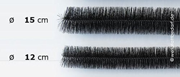 Dachrinnenbürste Ø 15 cm - Länge 120 cm - 8er-Gebinde - korrosionsfreier Edelstahldrehdraht - auf Wunsch mit 6 Sicherungsklammern